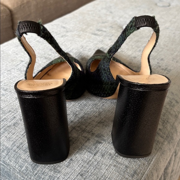 Frances Valentine Sandy Slingback Pumps in Blue/Green Plaid - Picture 4 of 7